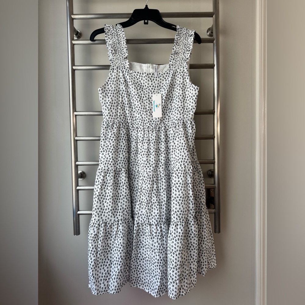 Charming White and Black Flower Dress